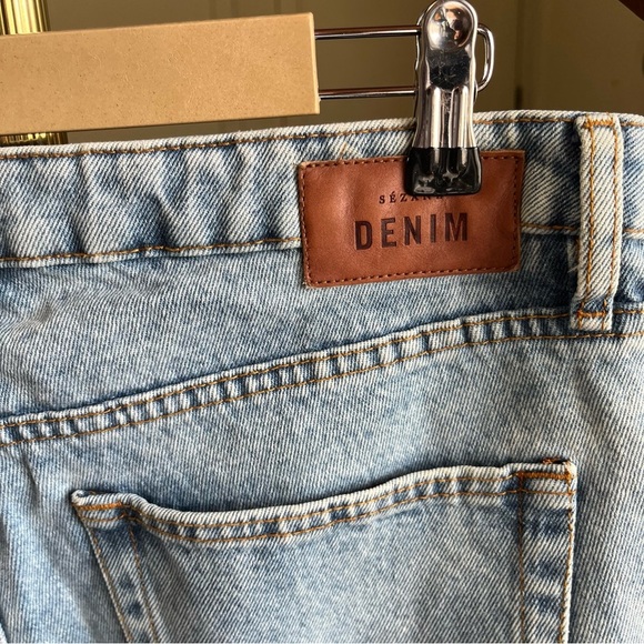Sezane Light Blue Straight Leg Jeans 100% Cotton 35” - Picture 9 of 12